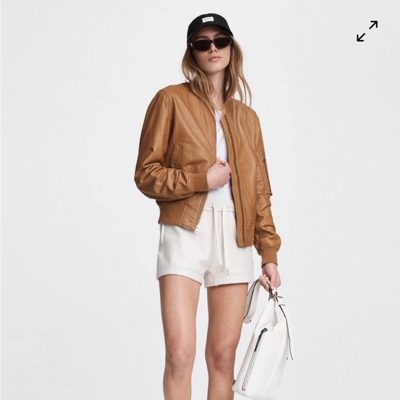 Rag & Bone Manston Lamb Leather Bomber Jacket Women M Japan Military Org$1,100 - Picture 2 of 12
